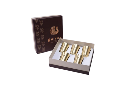 BRASS TARASHA TUMBLER GIFT BOX SET OF 5