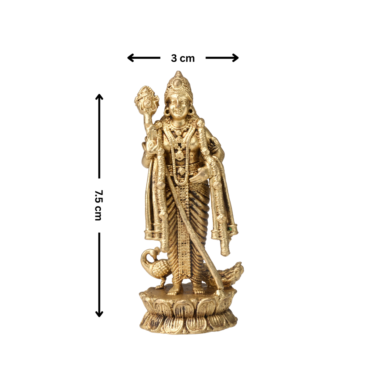 Brass Lord Murugan Idol with Peacock – BIG