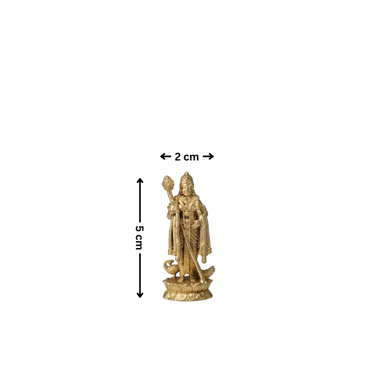 Brass Lord Murugan Idol with Peacock – SMALL