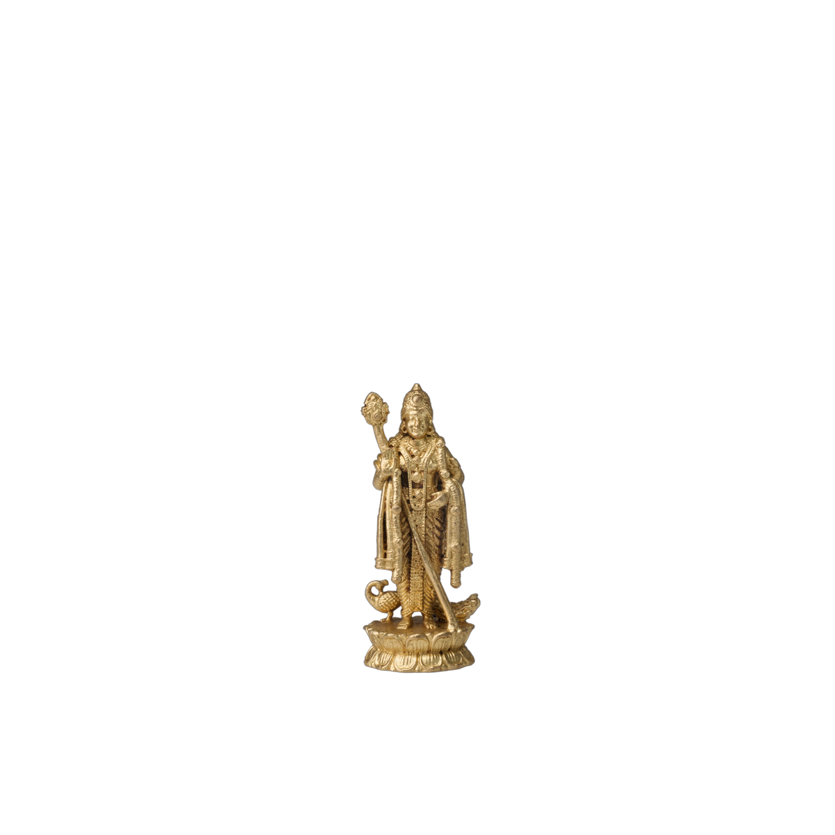 Brass Lord Murugan Idol with Peacock – SMALL