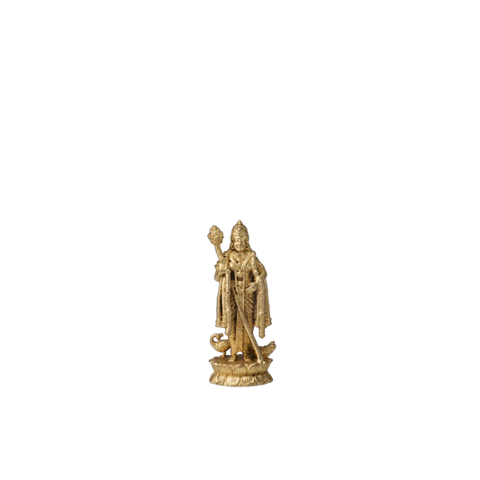 Brass Lord Murugan Idol with Peacock – SMALL