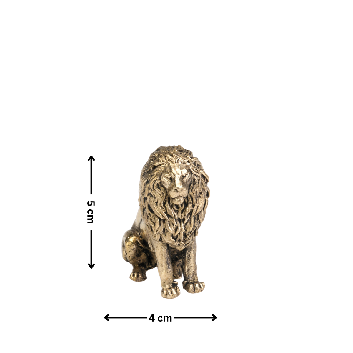 Brass Sitting Lion Figurine
