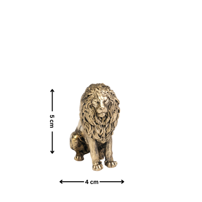 Brass Sitting Lion Figurine