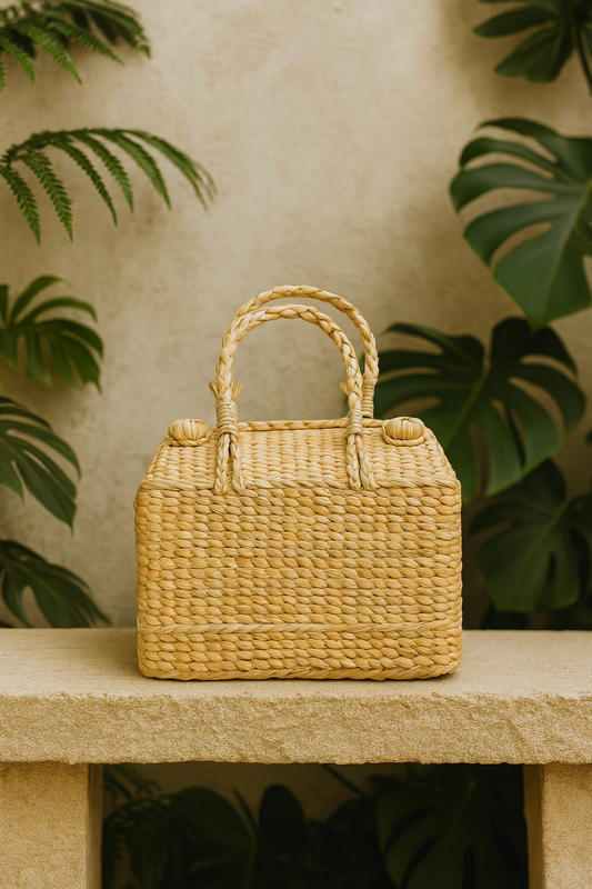 HITHA SEAGRASS HANDWOVEN PICNIC BASKET