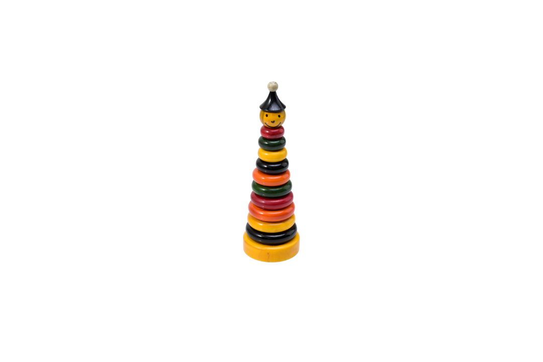HITHA HANDCRAFTED WOODEN CLOWN STACKING TOY-STACK,PLAY,SMILE