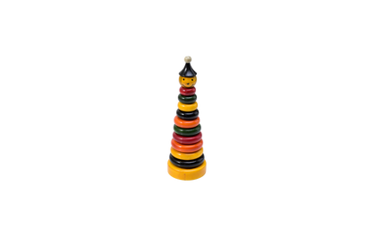 HITHA HANDCRAFTED WOODEN CLOWN STACKING TOY-STACK,PLAY,SMILE