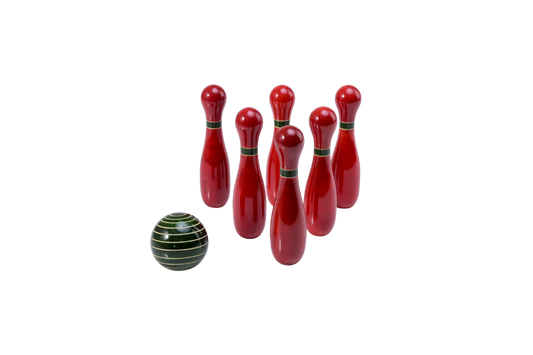 HITHA WOODEN HANDCRAFTED 6-PIN BOWLING SET FOR KIDS -STRIKE THE PERFECT BALANCE OF FUN & LEARNING