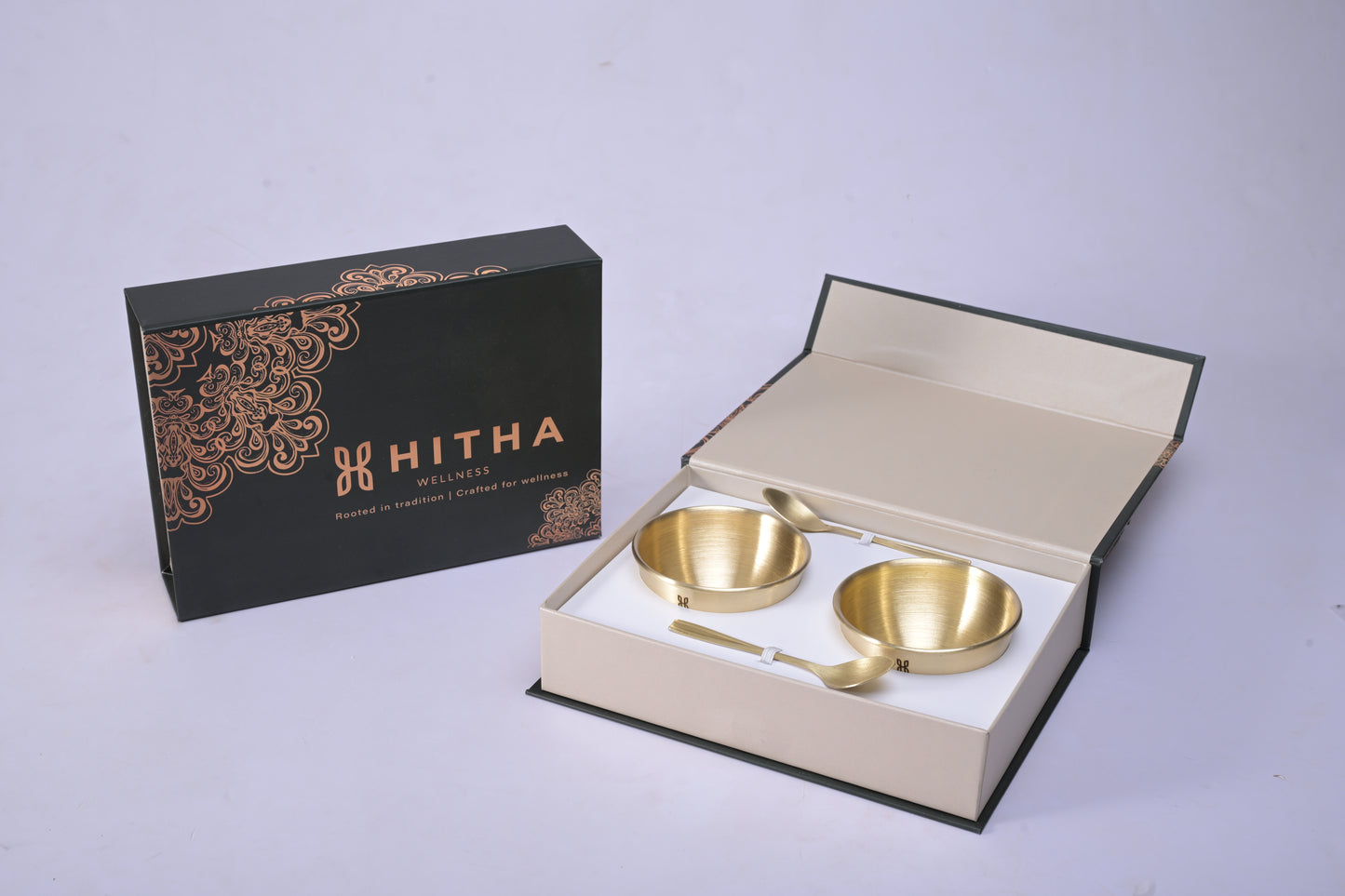 THE BHOGINI CUPS AND SPOON GIFT BOX SET OF 2