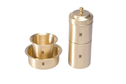 BRASS 3 PIECE COFFEE SET