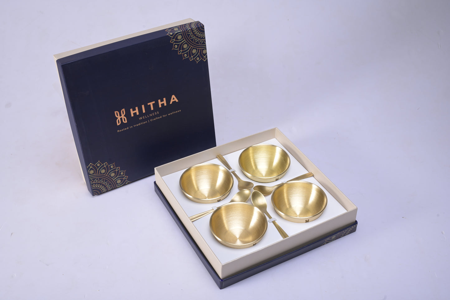 THE BHOGINI CUPS AND SPOON GIFT BOX SET OF 4