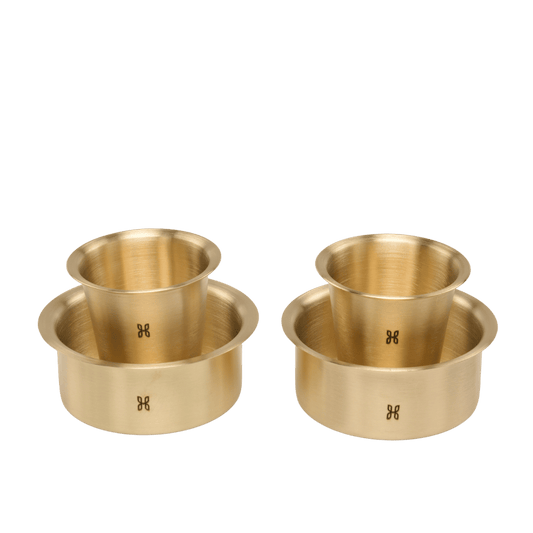 BRASS DABARA TUMBLER-Big Dabara - 160 ml Tumbler-SET OF 2