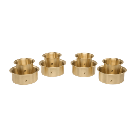 BRASS DABARA TUMBLER-Big Dabara - 160 ml Tumbler-SET OF 4