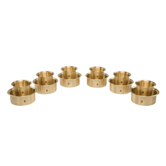 BRASS DABARA TUMBLER-Big Dabara - 160 ml Tumbler-SET OF 6