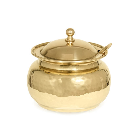 HAMMERED BRASS GHEE POT
