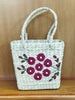 HITHA SEAGRASS HANDWOVEN-FLORAL SHOPPING BAG