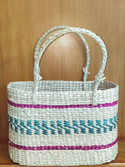 HITHA SEAGRASS HANDWOVEN - MULTICOLOUR SHOPPING BAG