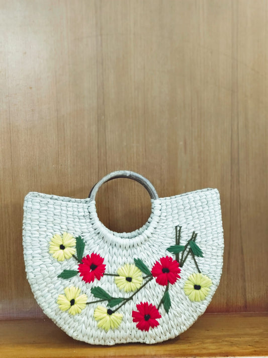 HITHA SEAGRASS HANDWOVEN -HALF MOON BAG