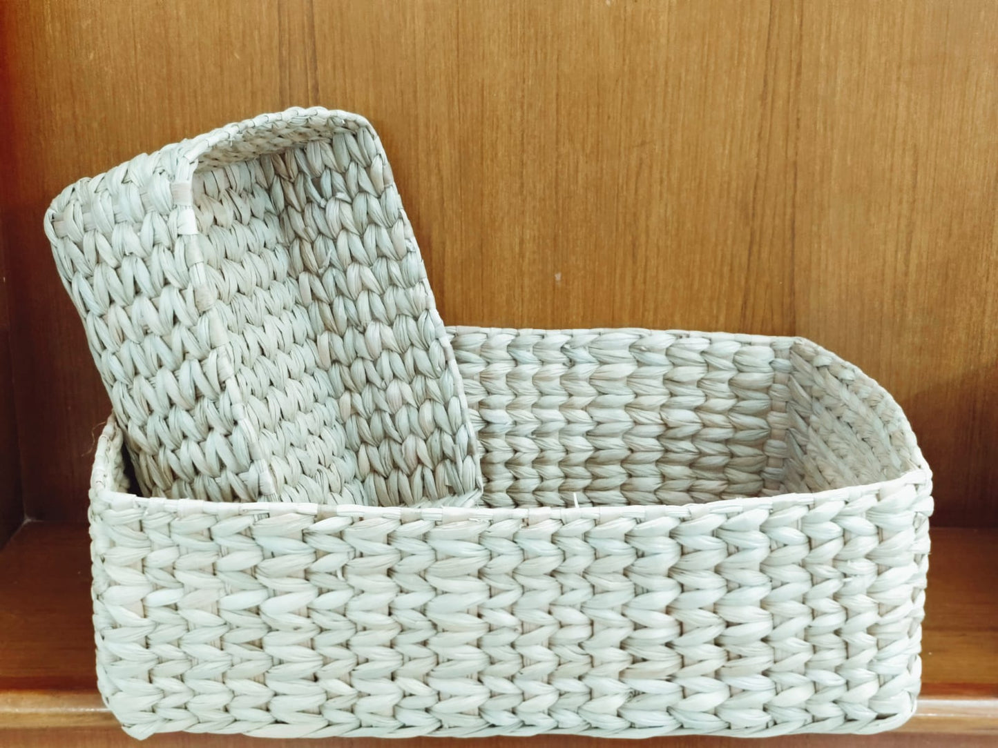HITHA SEAGRASS HANDWOVEN -RECTANGULAR STORAGE BASKET