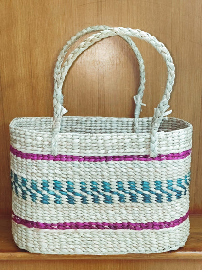 HITHA SEAGRASS HANDWOVEN - MULTICOLOUR SHOPPING BAG