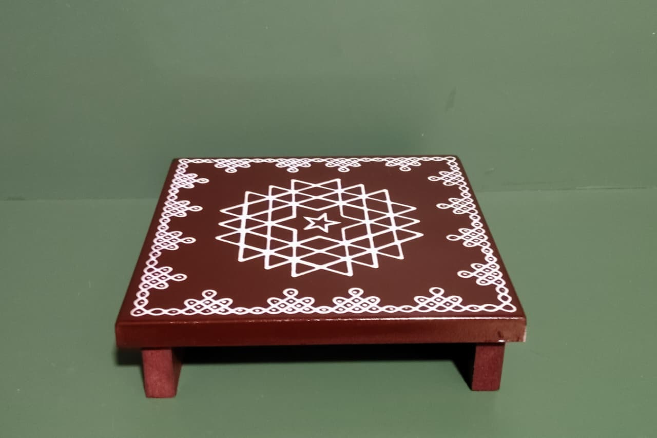HITHA HANDCRAFTED WOODEN POOJA STAND