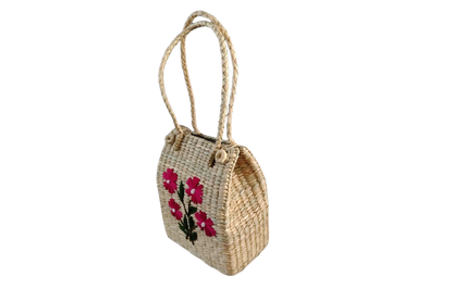 HITHA SEAGRASS HANDWOVEN-TOTE WITH EMBROIDERY BAG